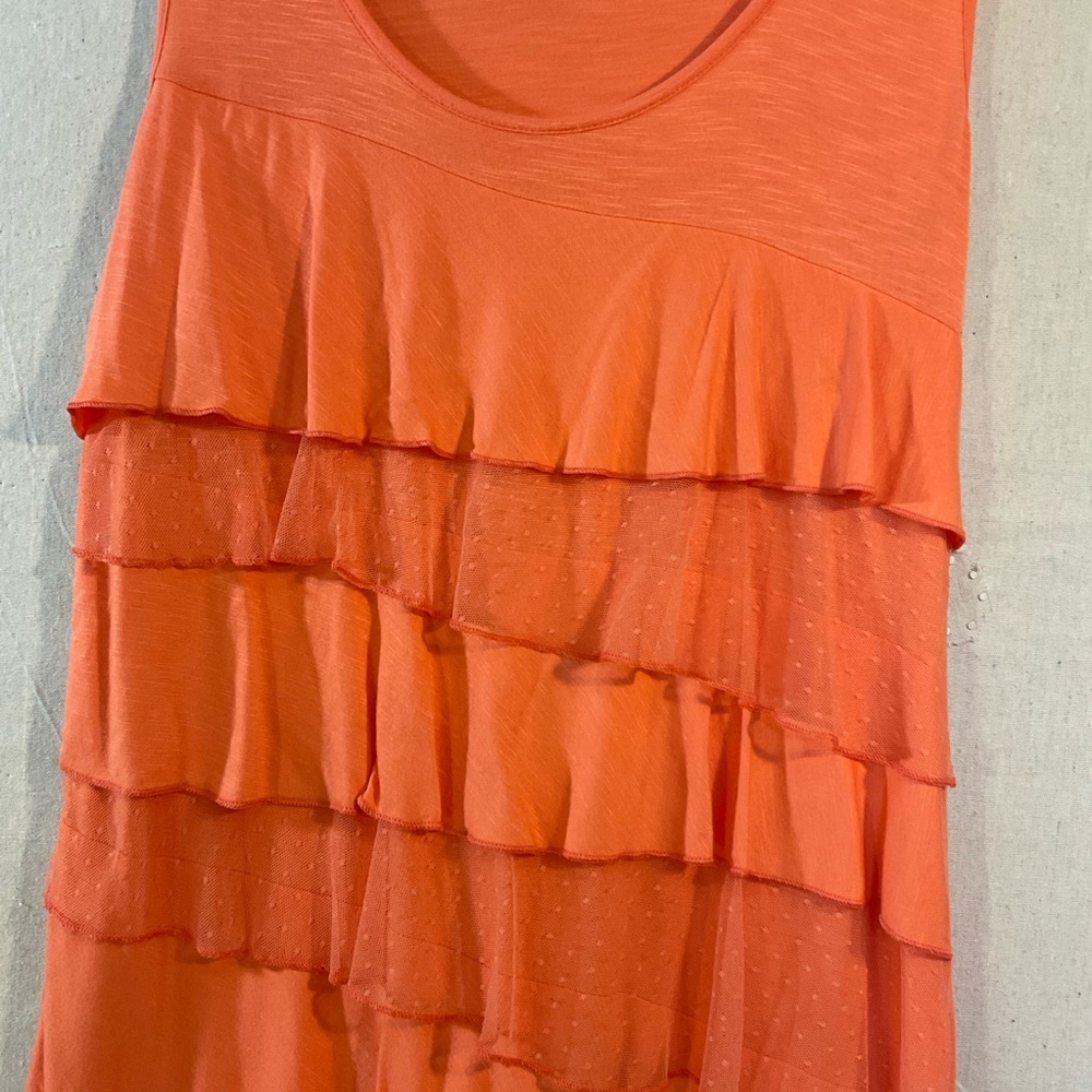 Orange Tank Top, medium, front ruffles 
A++++